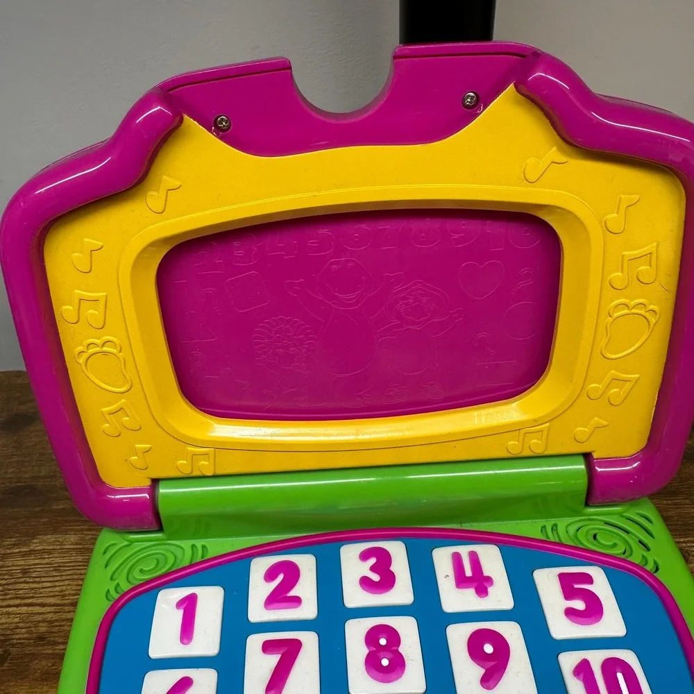 Mattel Barney the Dinosaur Learning Laptop Toy 2002 20811 5 Activity Cards READ